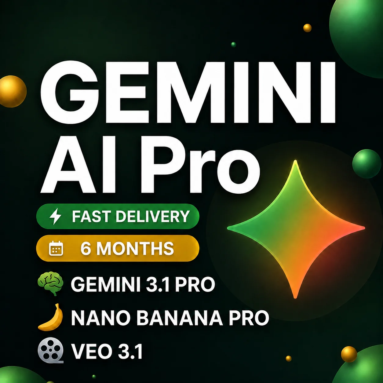 Без авторизации Gemini Ai Pro на 6 месяцев на ваш аккаунт Gemini 3.1 N