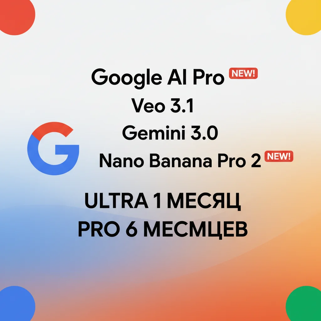 Google AI Pro/Ultra | Ultra — инвайт | 6 мес + Antigravity | 5K–50K кред | Veo 3.1