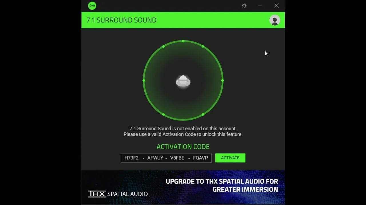💿 Razer 7.1 Surround sound 🔑 Ключ