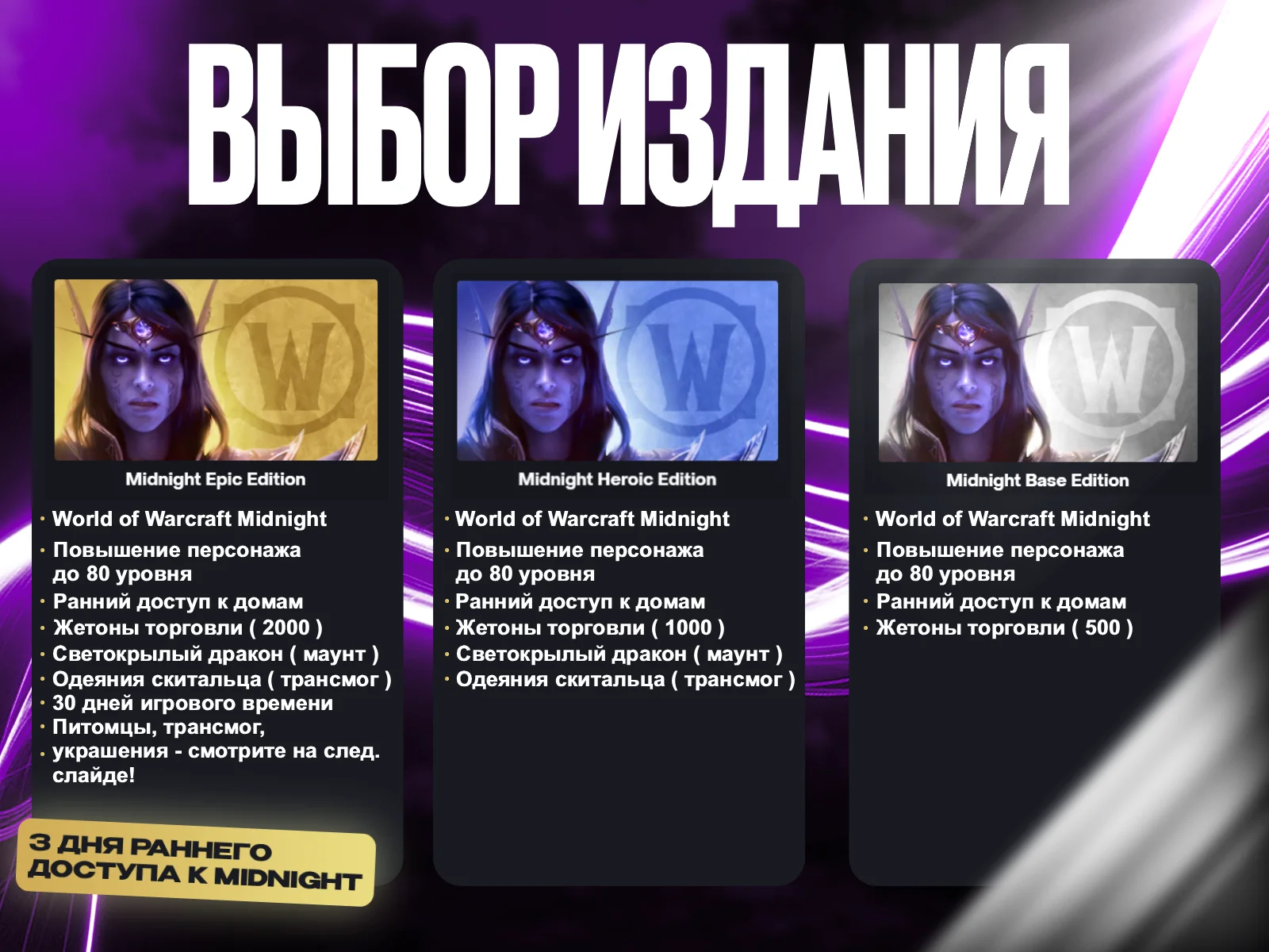 wow midnight аккаунт - мгновенная доставка, гарантия 2026, купить на р