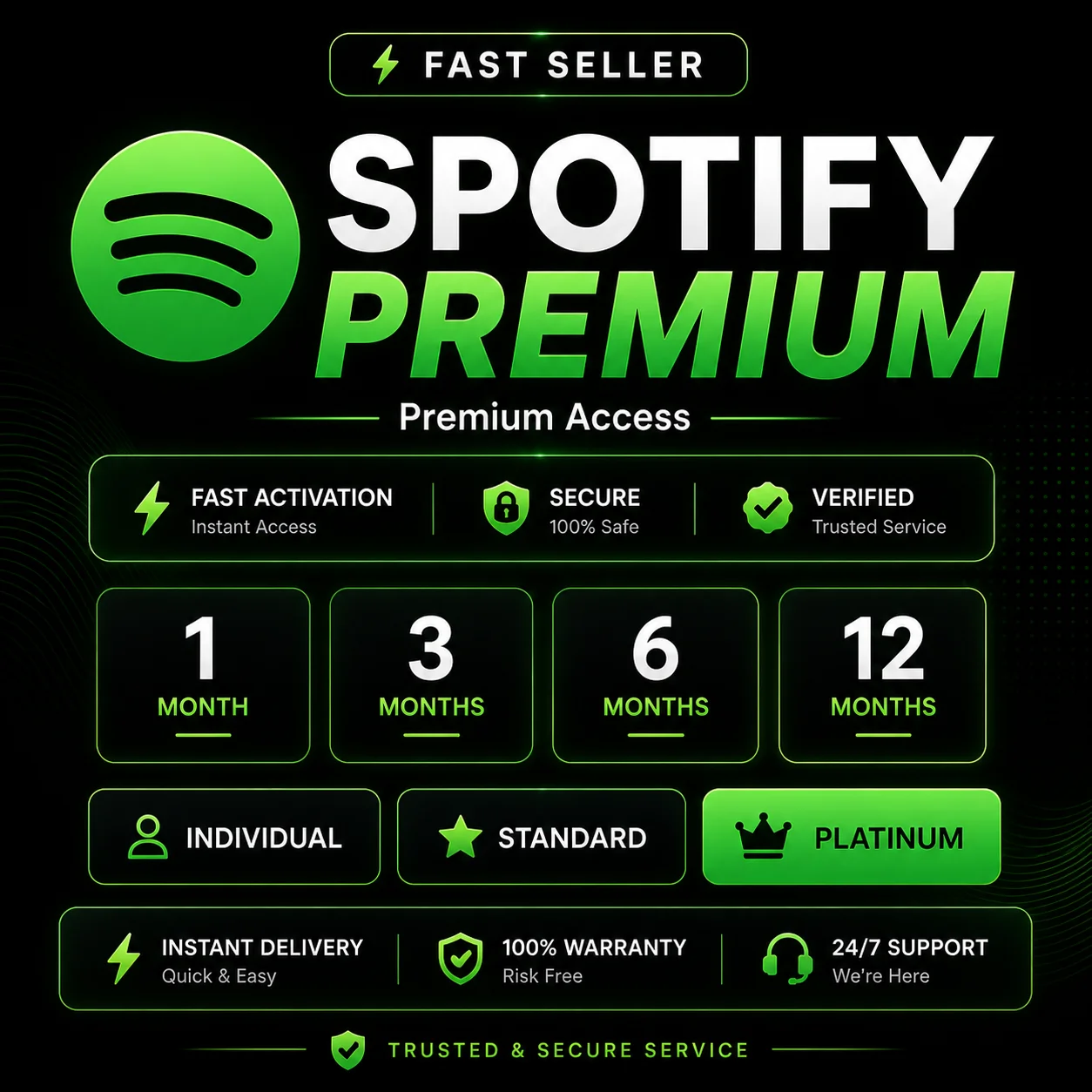 1/3/6/12 SPOTIFY PREMIUM ( INDIVIDUAL | STANDARD | PLATINUM | DUO )  | 100% работает